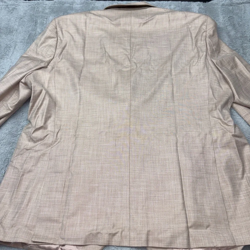 Stacy Adam's Active Stretching Light Camel Suit Jacket And Vest‎ 52L NWT